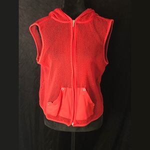 Red Fishnet mesh vest